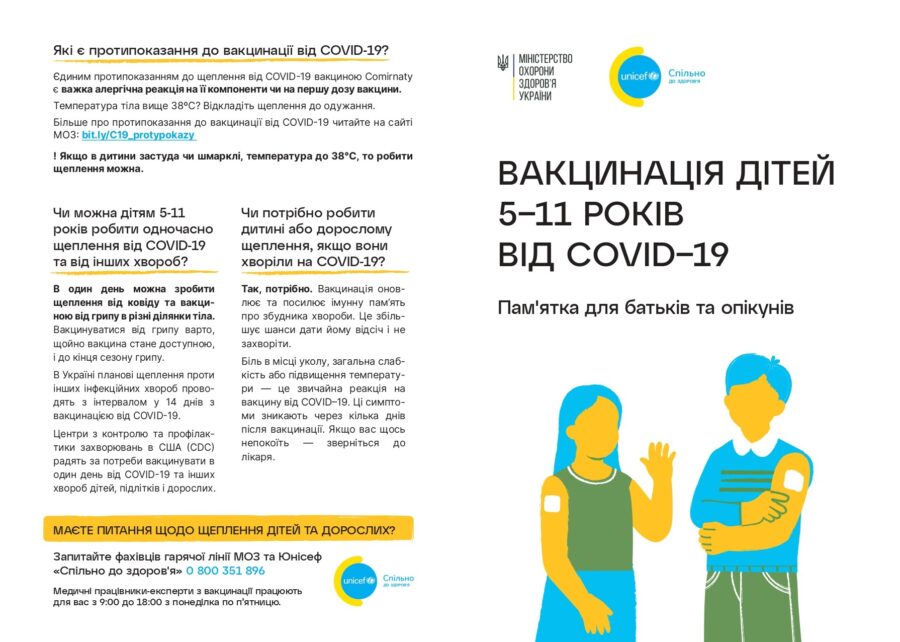 Вакцінація дітей 5-11 років від COVІD-19